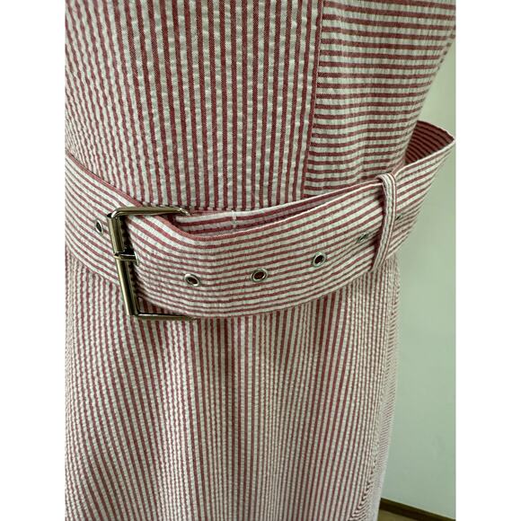 Rachel Comey Women's 6 Steady Seersucker red Pink White Dress Resort Holiday - Picture 6 of 11